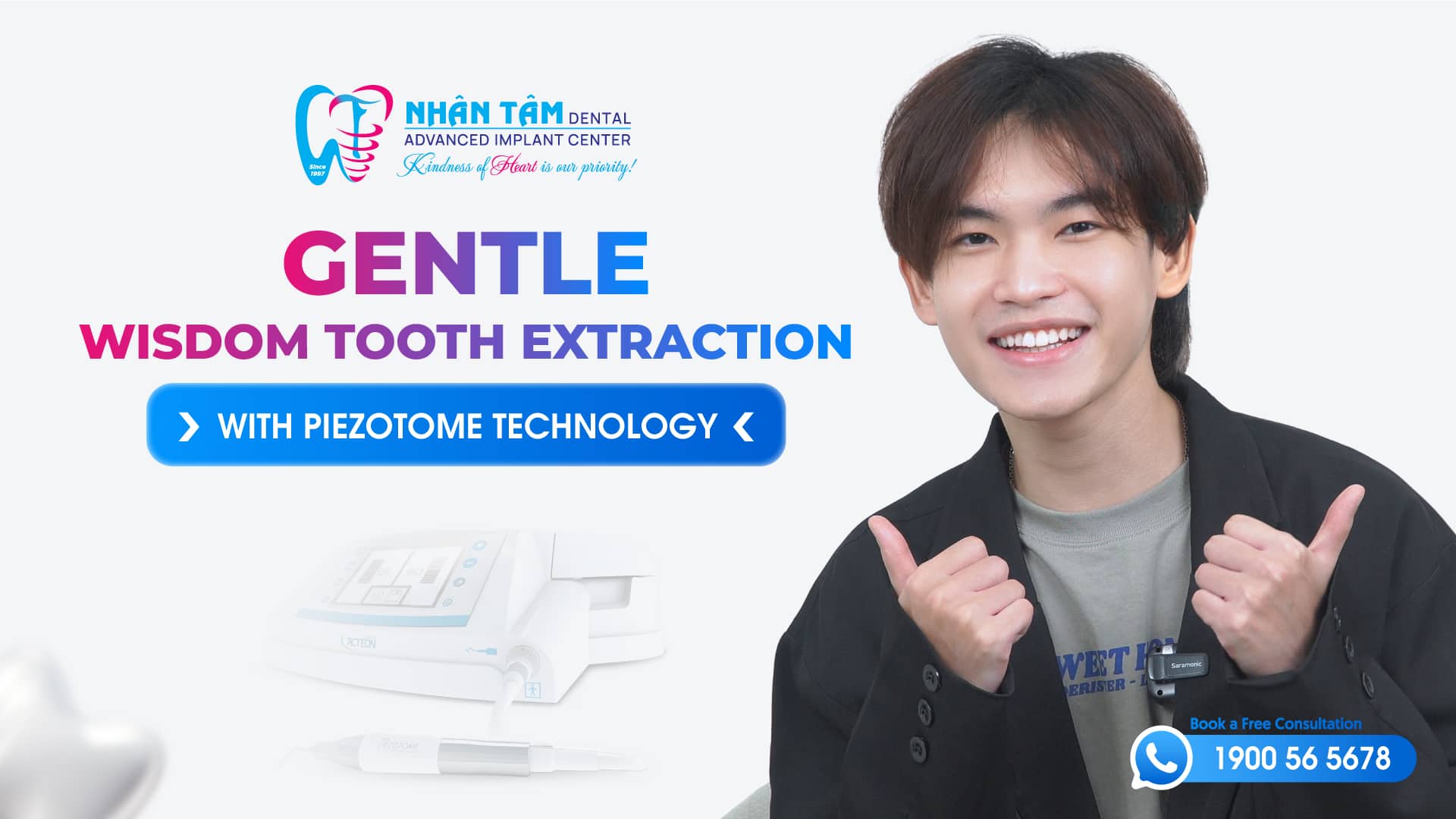Hình: Gentle wisdom tooth extraction with Piezotome technology