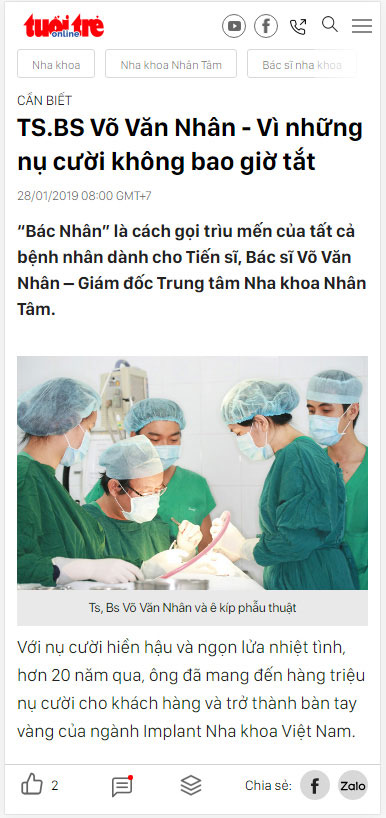 TS.BS Võ Văn Nhân - Vì những nụ cười không bao giờ tắt
