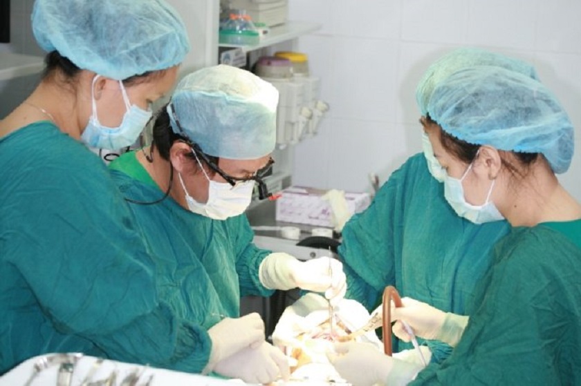 Vo Van Nhan DDS, PhD and Associates in a surgery