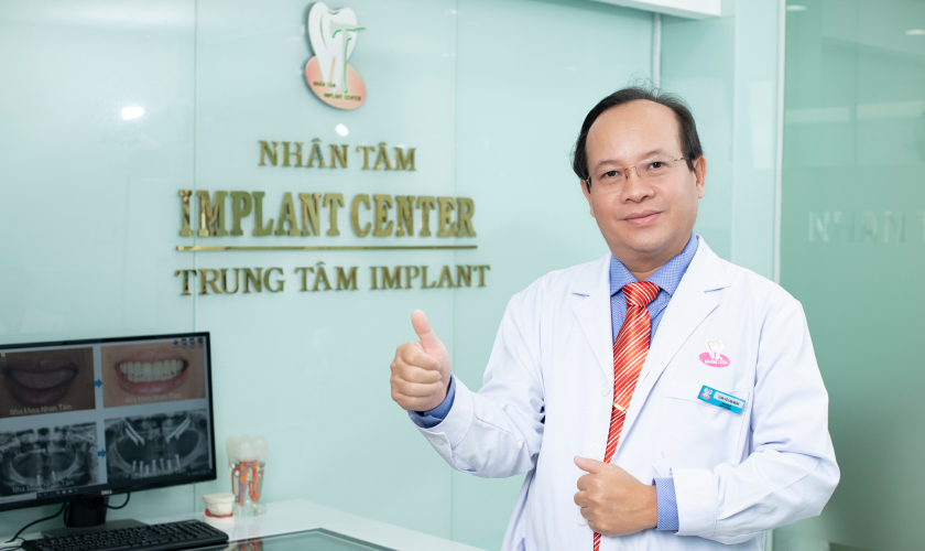 Dr. Vo Van Nhan directly performs implant placement in Nhan Tam Dental