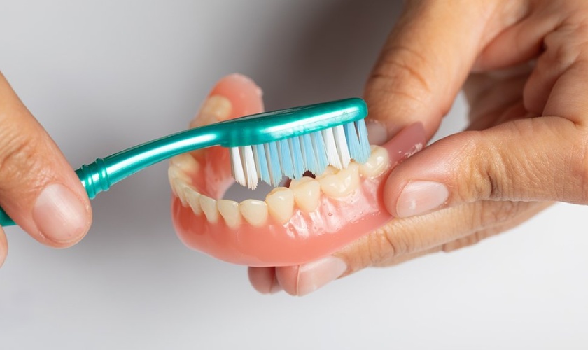 Should clean removable dentures daily