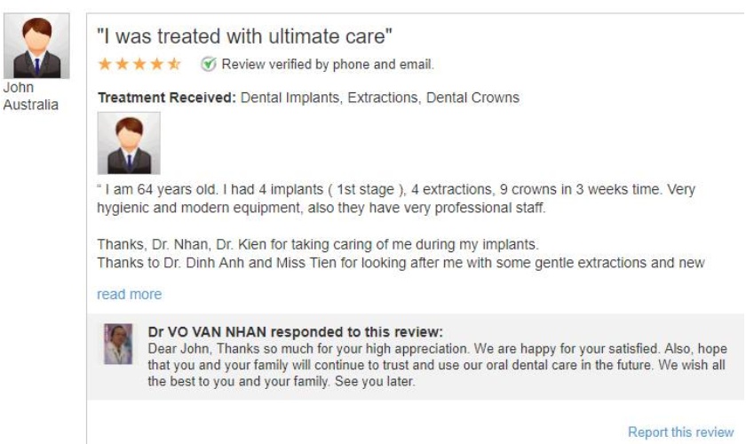Patient's feedback