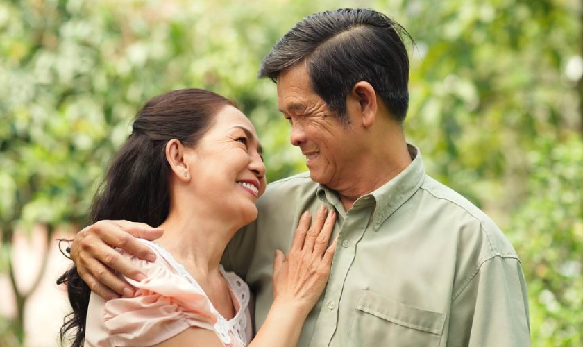 Dark teeth due to age